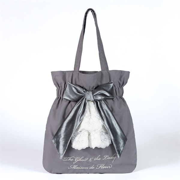 ゴースト&レディ　Maison de FLEUR リボントートバッグ（グレイ）